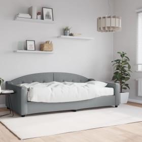 Sofa bed with light gray fabric mattress 100x200 cm by vidaXL, Beds and slatted bases - Ref: Foro24-3197517, Price: 392,23 €,...