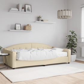 Sofa bed with cream fabric mattress 100x200 cm by vidaXL, Beds and slatted bases - Ref: Foro24-3197521, Price: 353,99 €, Disc...