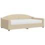 Sofa bed with cream fabric mattress 100x200 cm by vidaXL, Beds and slatted bases - Ref: Foro24-3197521, Price: 392,63 €, Disc...