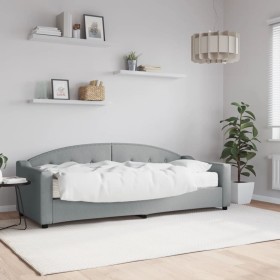 Sofa bed with light gray fabric mattress 80x200 cm by vidaXL, Beds and slatted bases - Ref: Foro24-3197507, Price: 330,99 €, ...