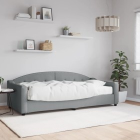 Sofa bed with light gray fabric mattress 90x200 cm by vidaXL, Beds and slatted bases - Ref: Foro24-3197512, Price: 346,65 €, ...