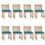 Garden chairs, 8 units, solid teak wood with cushions. by vidaXL, Garden chairs - Ref: Foro24-3073161, Price: 807,01 €, Disco...