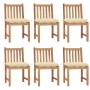 Garden chairs 6 units solid teak wood with cushions by vidaXL, Garden chairs - Ref: Foro24-3073132, Price: 612,20 €, Discount: %