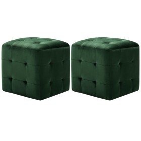 Mesitas de noche 2 unidades terciopelo verde 30x30x30 cm de vidaXL, Mesitas de noche - Ref: Foro24-249019, Precio: 76,24 €, D...