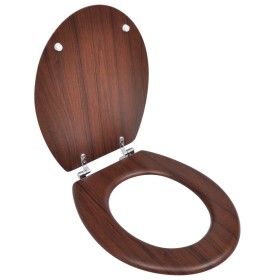 Asiento inodoro WC MDF tapa diseño marrón de vidaXL, Asientos de inodoros y bidés - Ref: Foro24-140803, Precio: 38,59 €, Desc...