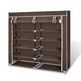 Cloth shoe rack with brown cover 115x28x110 cm by vidaXL, Shoe racks and shoe organizers - Ref: Foro24-240494, Price: 44,99 €...