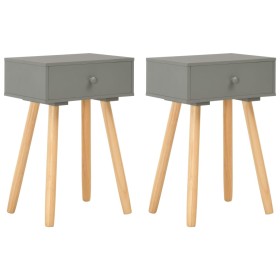 Mesitas de noche 2 unidades madera maciza de pino gris de vidaXL, Mesitas de noche - Ref: Foro24-285219, Precio: 95,82 €, Des...