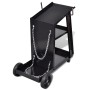 Black welding cart with 3 shelves workshop organizer by vidaXL, Cargo forklifts - Ref: Foro24-140950, Price: 92,32 €, Discoun...