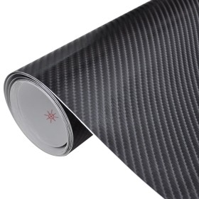 Película De Coche Vinilo De Fibra De Carbon 4D Negro 152 x 200cm de vidaXL, Vinilos para vehículos - Ref: Foro24-150141, Prec...