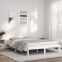 Solid white pine wood bed frame 140x200 cm by vidaXL, Beds and slatted bases - Ref: Foro24-835755, Price: 130,90 €, Discount: %