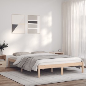 Solid pine wood bed frame 150x200 cm by vidaXL, Beds and slatted bases - Ref: Foro24-835757, Price: 114,99 €, Discount: %