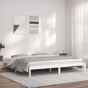 Estructura de cama madera maciza de pino blanco 180x200 cm de vidaXL, Camas y somieres - Ref: Foro24-835764, Precio: 144,67 €...