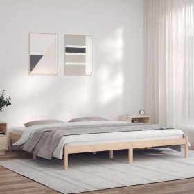 Estructura de cama de madera maciza de pino 200x200 cm de vidaXL, Camas y somieres - Ref: Foro24-835766, Precio: 127,99 €, De...