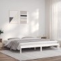 Solid white pine wood bed frame 200x200 cm by vidaXL, Beds and slatted bases - Ref: Foro24-835767, Price: 151,63 €, Discount: %