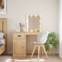 Dressing table with LED lights Sonoma oak 90x42x132.5 cm by vidaXL, Bedroom Dressers - Ref: Foro24-834973, Price: 104,29 €, D...