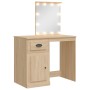 Dressing table with LED lights Sonoma oak 90x42x132.5 cm by vidaXL, Bedroom Dressers - Ref: Foro24-834973, Price: 104,29 €, D...