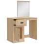 Dressing table with LED lights Sonoma oak 90x42x132.5 cm by vidaXL, Bedroom Dressers - Ref: Foro24-834973, Price: 104,29 €, D...