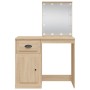 Dressing table with LED lights Sonoma oak 90x42x132.5 cm by vidaXL, Bedroom Dressers - Ref: Foro24-834973, Price: 104,29 €, D...