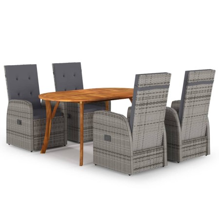 Juego de comedor para jardín 5 piezas gris de vidaXL, Conjuntos de jardín - Ref: Foro24-3072023, Precio: 843,55 €, Descuento: %