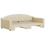 Trundle sofa bed cream fabric 100x200 cm by vidaXL, Beds and slatted bases - Ref: Foro24-3197539, Price: 286,94 €, Discount: %