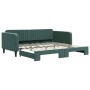 Dark green velvet trundle sofa bed 100x200 cm by vidaXL, Beds and slatted bases - Ref: Foro24-3197072, Price: 295,82 €, Disco...