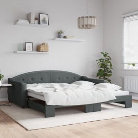 Trundle sofa bed dark gray fabric 100x200 cm by vidaXL, Beds and slatted bases - Ref: Foro24-3197536, Price: 276,99 €, Discou...