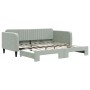 Light gray velvet trundle sofa bed 90x190 cm by vidaXL, Beds and slatted bases - Ref: Foro24-3197076, Price: 265,32 €, Discou...