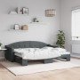 Trundle sofa bed dark gray fabric 80x200 cm by vidaXL, Beds and slatted bases - Ref: Foro24-3197526, Price: 281,94 €, Discoun...