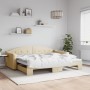 Trundle sofa bed cream fabric 90x200 cm by vidaXL, Beds and slatted bases - Ref: Foro24-3197534, Price: 275,82 €, Discount: %