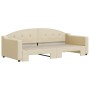 Trundle sofa bed cream fabric 90x200 cm by vidaXL, Beds and slatted bases - Ref: Foro24-3197534, Price: 275,82 €, Discount: %