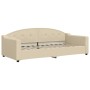 Trundle sofa bed cream fabric 90x200 cm by vidaXL, Beds and slatted bases - Ref: Foro24-3197534, Price: 275,82 €, Discount: %