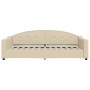 Trundle sofa bed cream fabric 90x200 cm by vidaXL, Beds and slatted bases - Ref: Foro24-3197534, Price: 275,82 €, Discount: %