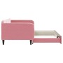 Pink velvet trundle sofa bed 100x200 cm by vidaXL, Beds and slatted bases - Ref: Foro24-3197073, Price: 305,71 €, Discount: %