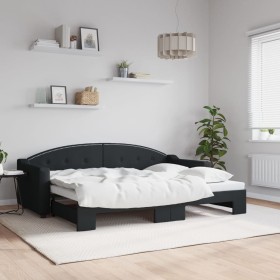 Black fabric trundle sofa bed 80x200 cm by vidaXL, Beds and slatted bases - Ref: Foro24-3197527, Price: 246,99 €, Discount: %