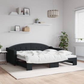 Sofá cama nido tela negro 90x190 cm de vidaXL, Camas y somieres - Ref: Foro24-3197542, Precio: 296,99 €, Descuento: %