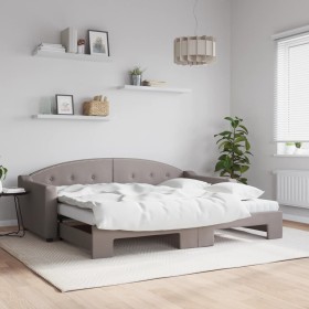 Sofá cama nido con colchón tela gris taupe 90x200 cm de vidaXL, Camas y somieres - Ref: Foro24-3197551, Precio: 436,99 €, Des...