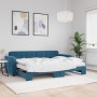 Trundle sofa bed with blue velvet mattress 80x200 cm by vidaXL, Beds and slatted bases - Ref: Foro24-3196945, Price: 416,94 €...