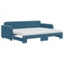 Trundle sofa bed with blue velvet mattress 80x200 cm by vidaXL, Beds and slatted bases - Ref: Foro24-3196945, Price: 416,94 €...