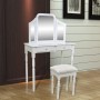 Dressing table with mirror 3 in 1 stool and 2 drawers white by vidaXL, Bedroom Dressers - Ref: Foro24-241003, Price: 154,99 €...