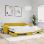 Trundle sofa bed with yellow velvet mattress 100x200 cm by vidaXL, Beds and slatted bases - Ref: Foro24-3196965, Price: 505,9...