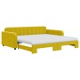 Trundle sofa bed with yellow velvet mattress 100x200 cm by vidaXL, Beds and slatted bases - Ref: Foro24-3196965, Price: 505,1...