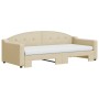 Trundle sofa bed with cream fabric mattress 90x200 cm by vidaXL, Beds and slatted bases - Ref: Foro24-3197552, Price: 432,53 ...