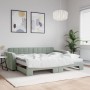 Trundle sofa bed with light gray velvet mattress 90x190 cm by vidaXL, Beds and slatted bases - Ref: Foro24-3196966, Price: 51...