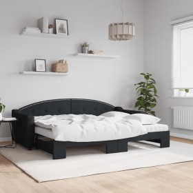 Trundle sofa bed with black fabric mattress 80x200 cm by vidaXL, Beds and slatted bases - Ref: Foro24-3197545, Price: 390,19 ...