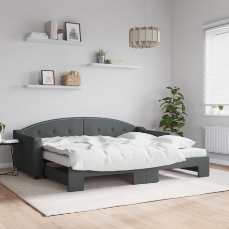 Trundle sofa bed with dark gray fabric mattress 90x200 cm by vidaXL, Beds and slatted bases - Ref: Foro24-3197549, Price: 541...