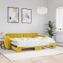 Trundle sofa bed with drawers yellow velvet 80x200 cm by vidaXL, Beds and slatted bases - Ref: Foro24-3196951, Price: 451,90 ...