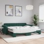 Sofá cama nido con colchón terciopelo verde oscuro 90x200 cm de vidaXL, Camas y somieres - Ref: Foro24-3196955, Precio: 431,3...