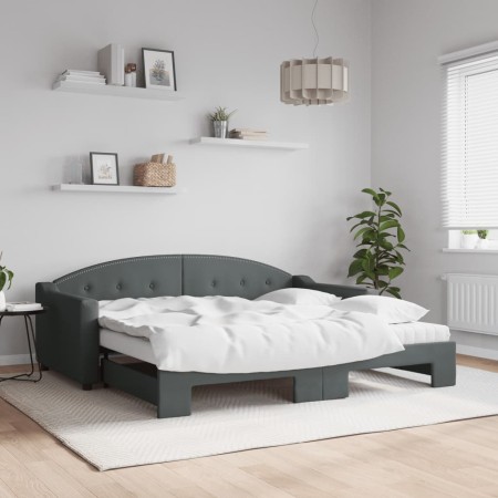 Trundle sofa bed with dark gray fabric mattress 90x190 cm by vidaXL, Beds and slatted bases - Ref: Foro24-3197559, Price: 515...