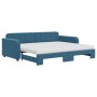 Trundle sofa bed with blue velvet mattress 90x200 cm by vidaXL, Beds and slatted bases - Ref: Foro24-3196952, Price: 423,37 €...