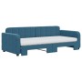 Trundle sofa bed with blue velvet mattress 90x200 cm by vidaXL, Beds and slatted bases - Ref: Foro24-3196952, Price: 423,37 €...